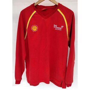 Team Shell Vintage Racing V Neck Sweatshirt Size Medium